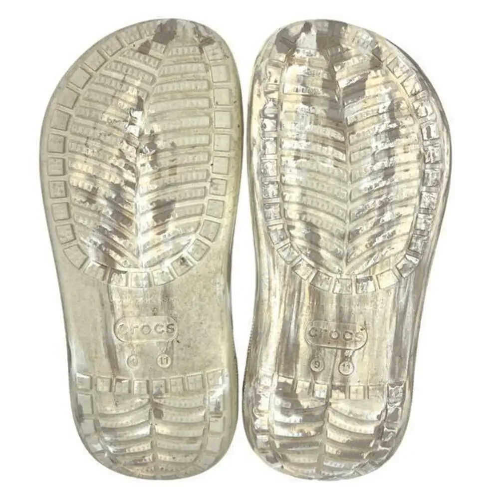 Crocs Classic Crush Platform Clogs Womens 11 / Mens 9 Marbled Bone Comfort Shoes